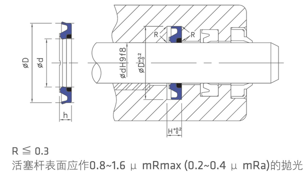 DZ緩沖密封圈D-10安裝圖