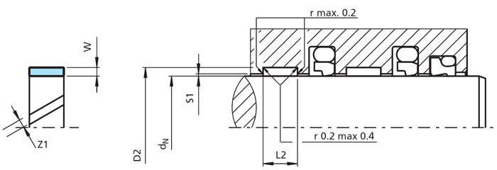 特瑞堡耐磨環(huán)C380活塞桿用安裝圖